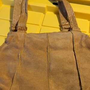 Tignanello Tan Suede Shoulder Bag